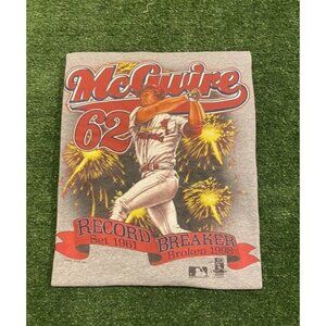 Vintage Mark Mcgwuire shirt mens XL gray St. Louis Cardinals lee sport home run